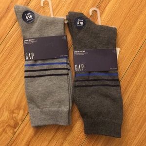 Gap grey socks with navy stripes, 2 pairs